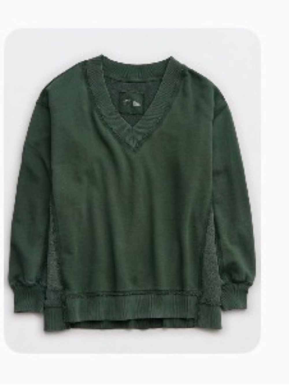 Aerie Vacay Everyday Sweatshirt sz XS sycamore green oversized